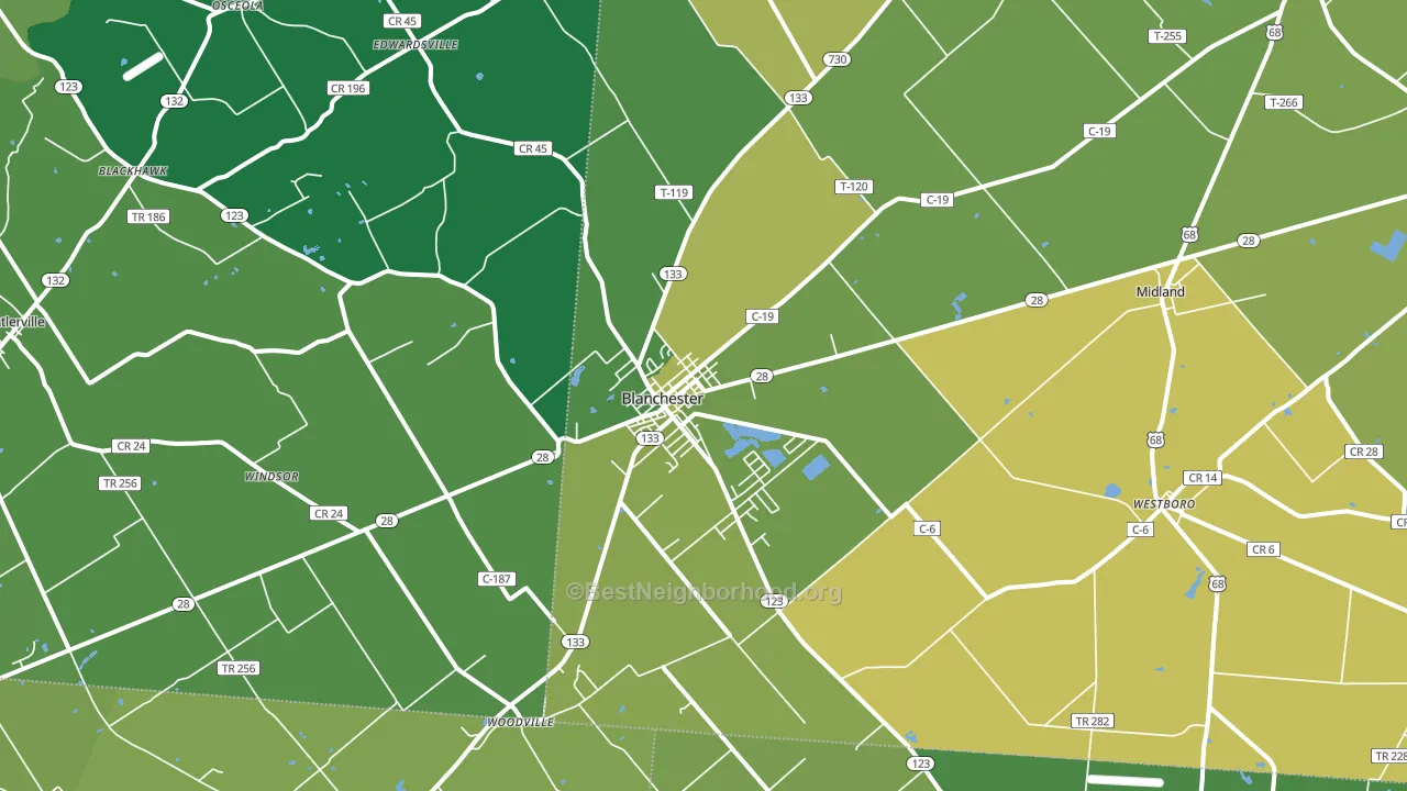 45107, OH block-group voter-turnout map