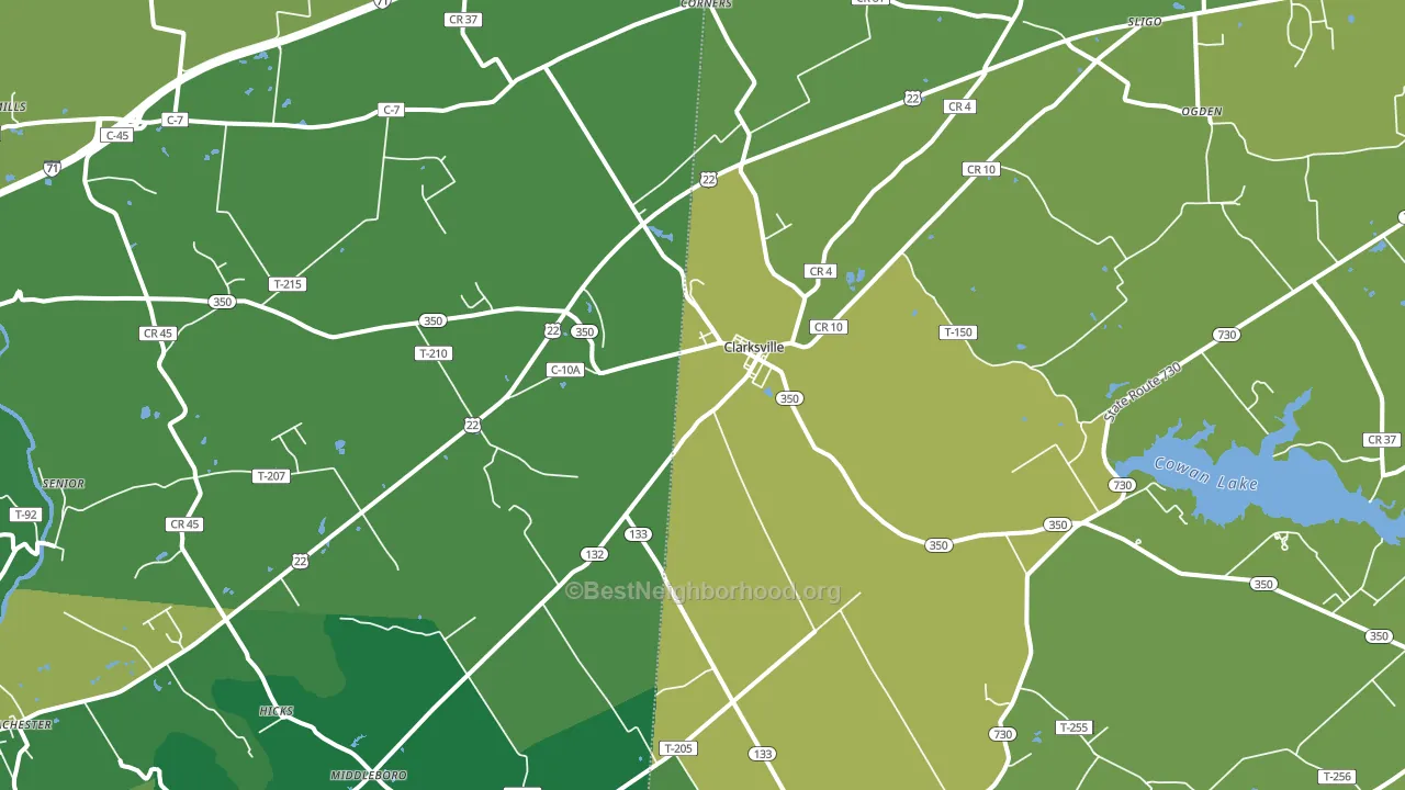45113, OH block-group voter-turnout map