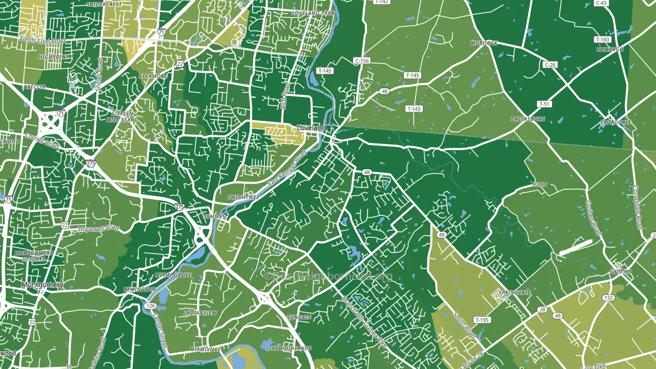 45140, OH block-group voter-turnout map