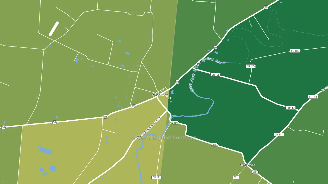 45145, OH block-group voter-turnout map