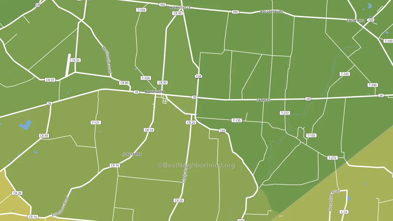 45146, OH block-group voter-turnout map