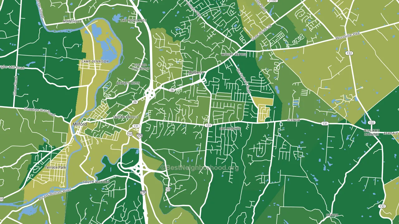 45150, OH block-group voter-turnout map