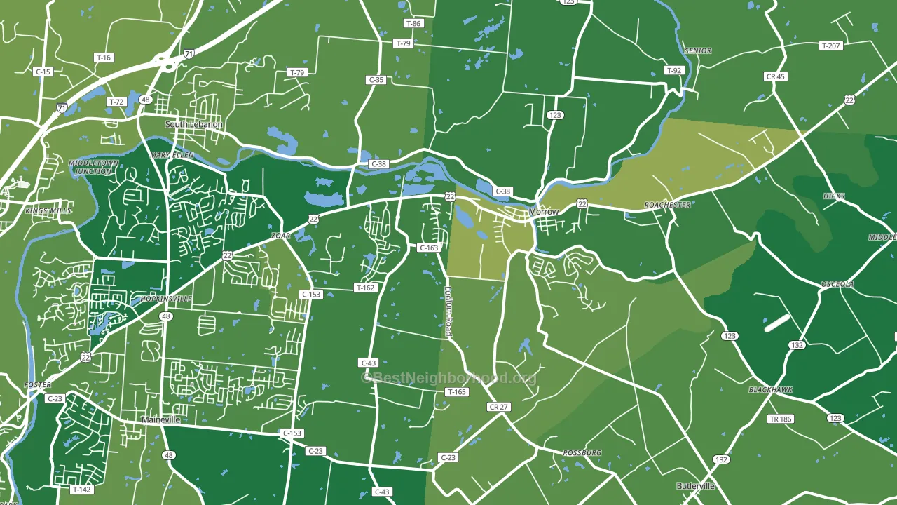 45152, OH block-group voter-turnout map