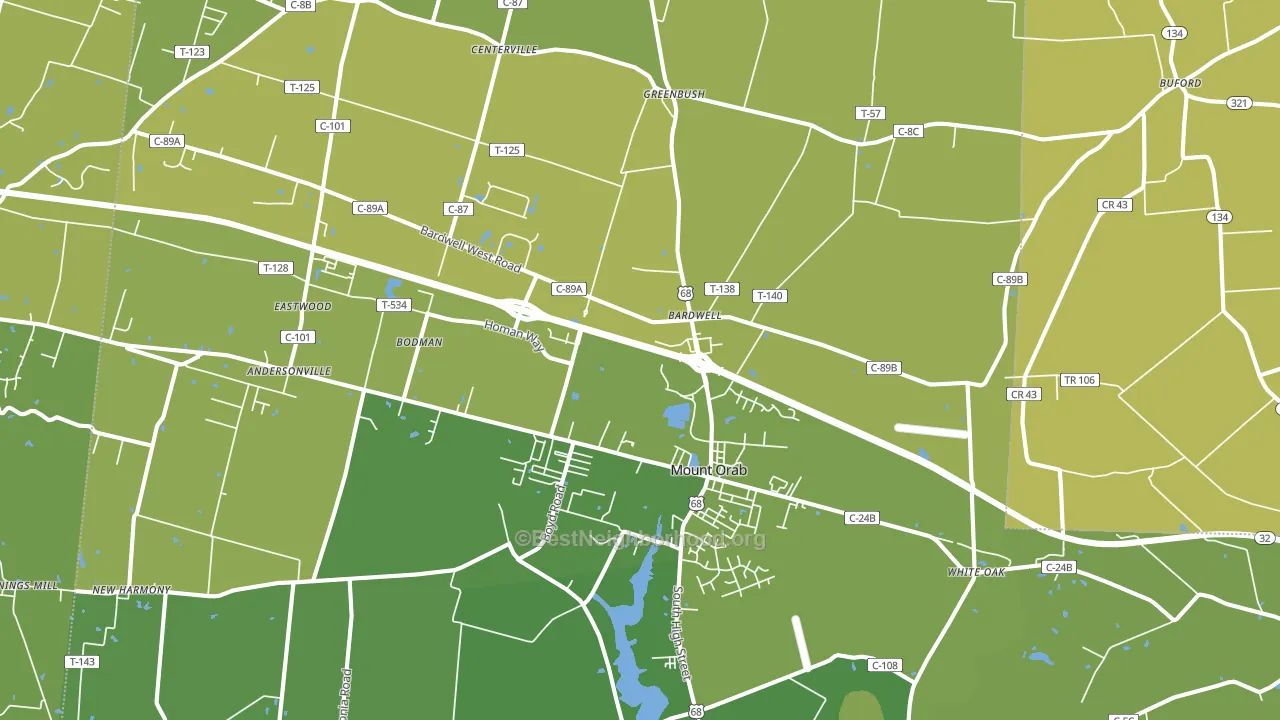 45154, OH block-group voter-turnout map