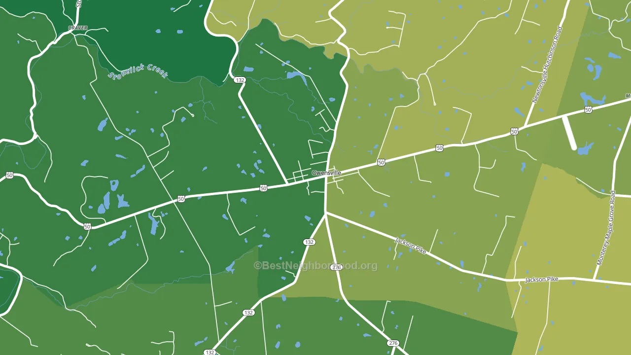 45160, OH block-group voter-turnout map