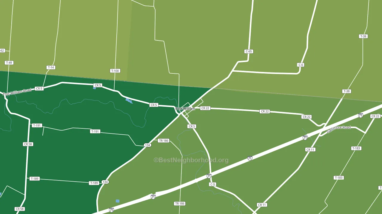 45164, OH block-group voter-turnout map