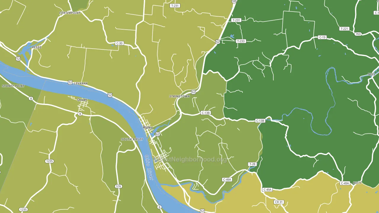 45167, OH block-group voter-turnout map