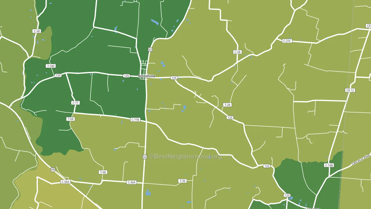 45168, OH block-group voter-turnout map