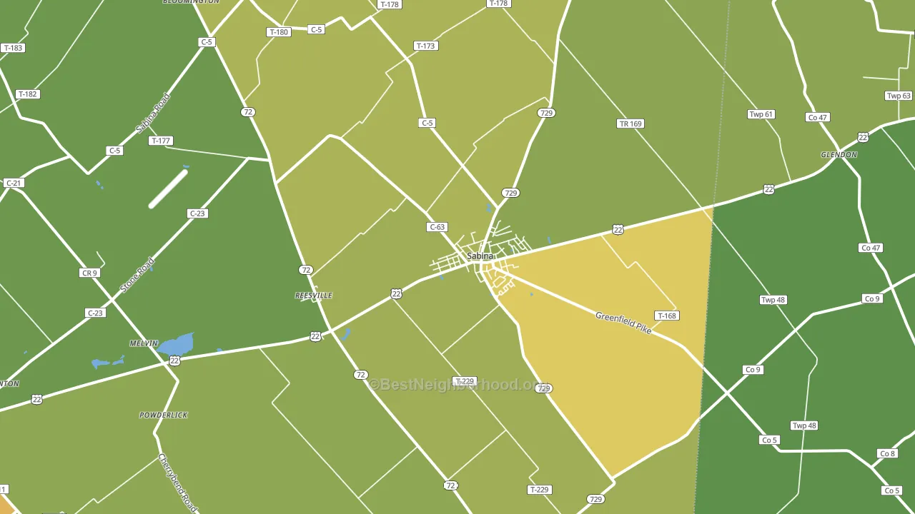 45169, OH block-group voter-turnout map