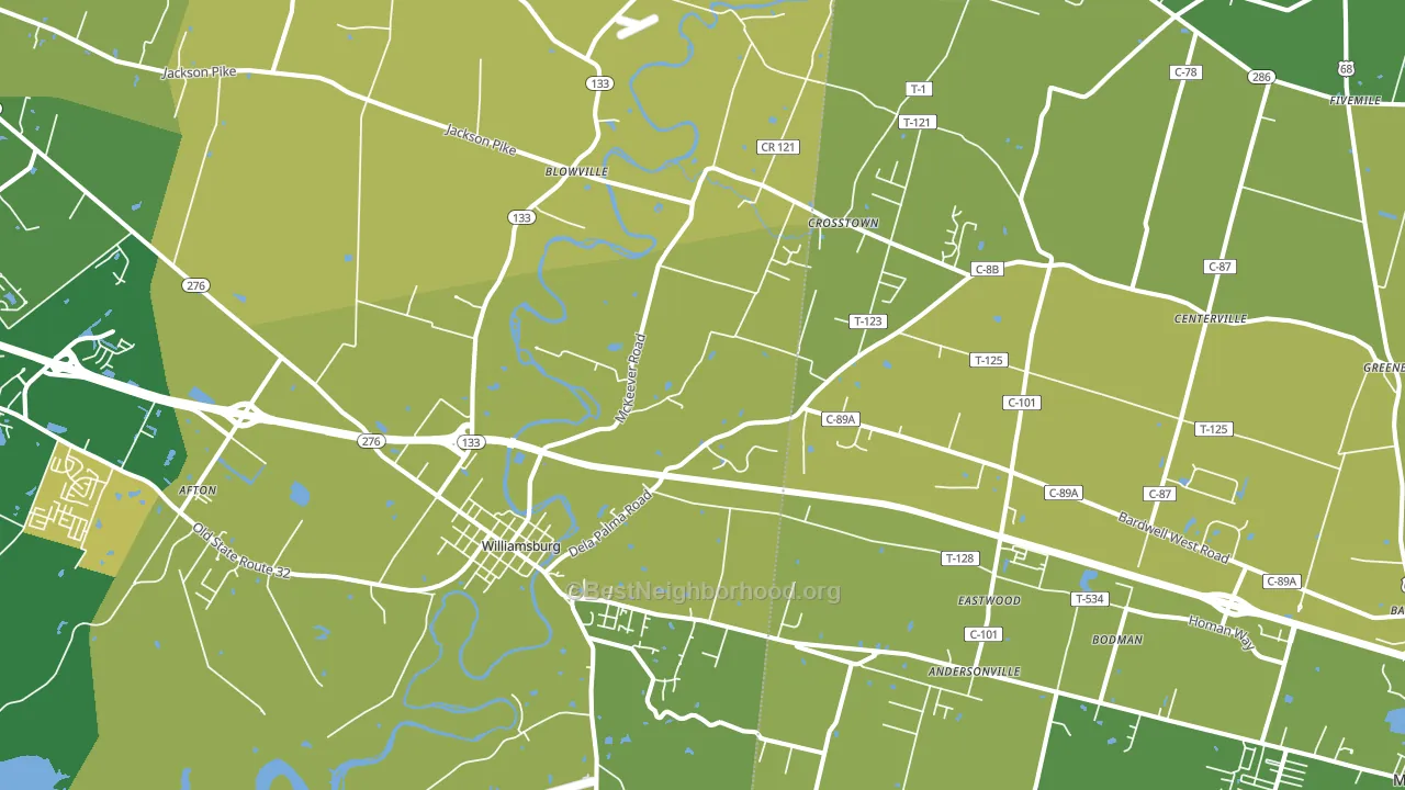 45176, OH block-group voter-turnout map