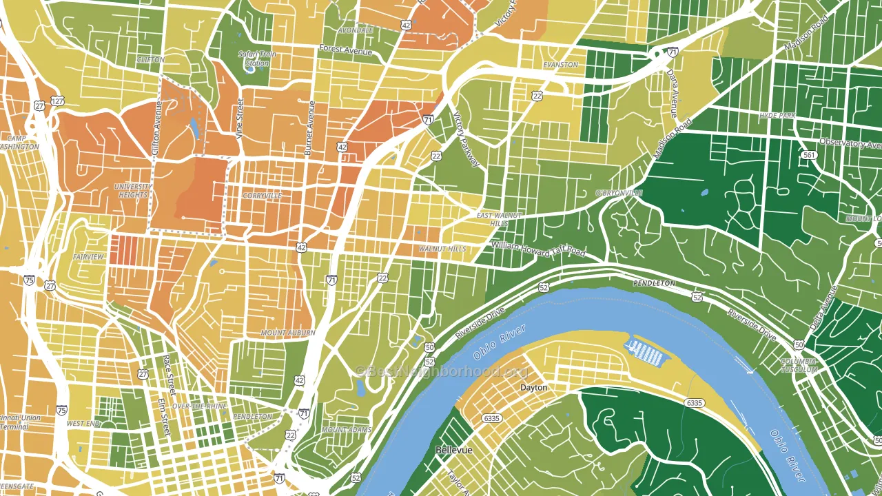 45206, OH block-group voter-turnout map