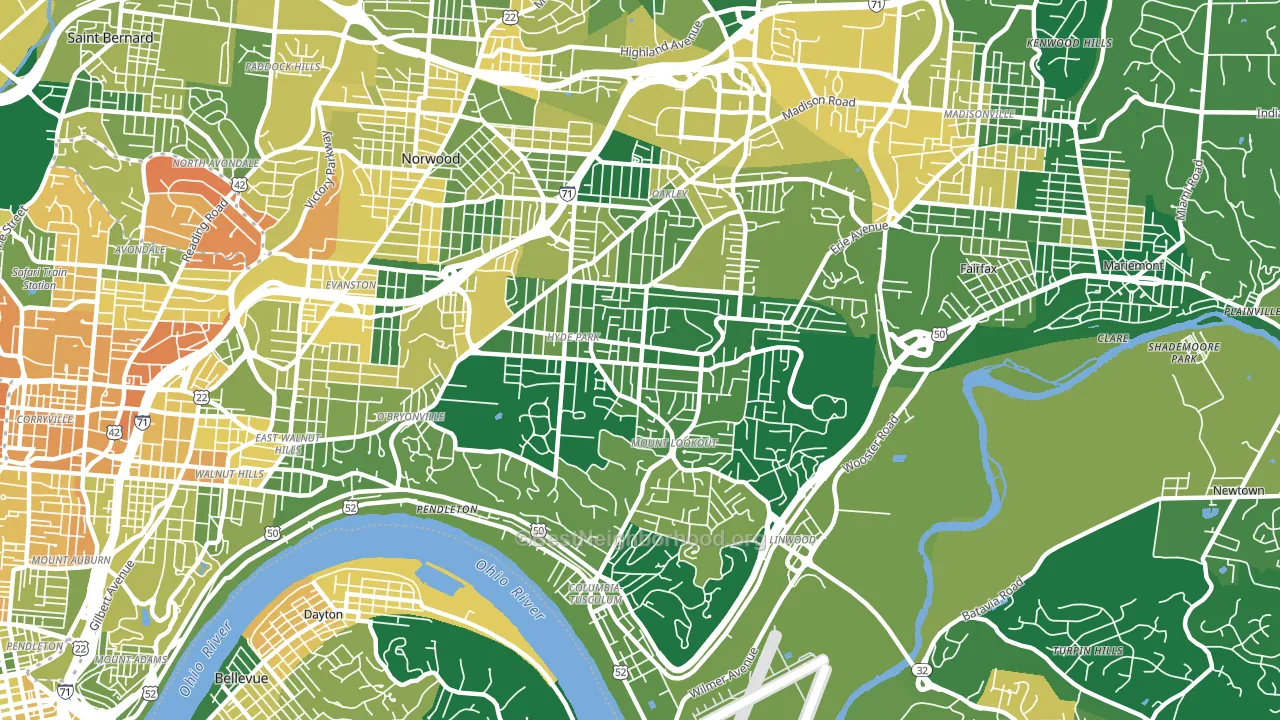 45208, OH block-group voter-turnout map