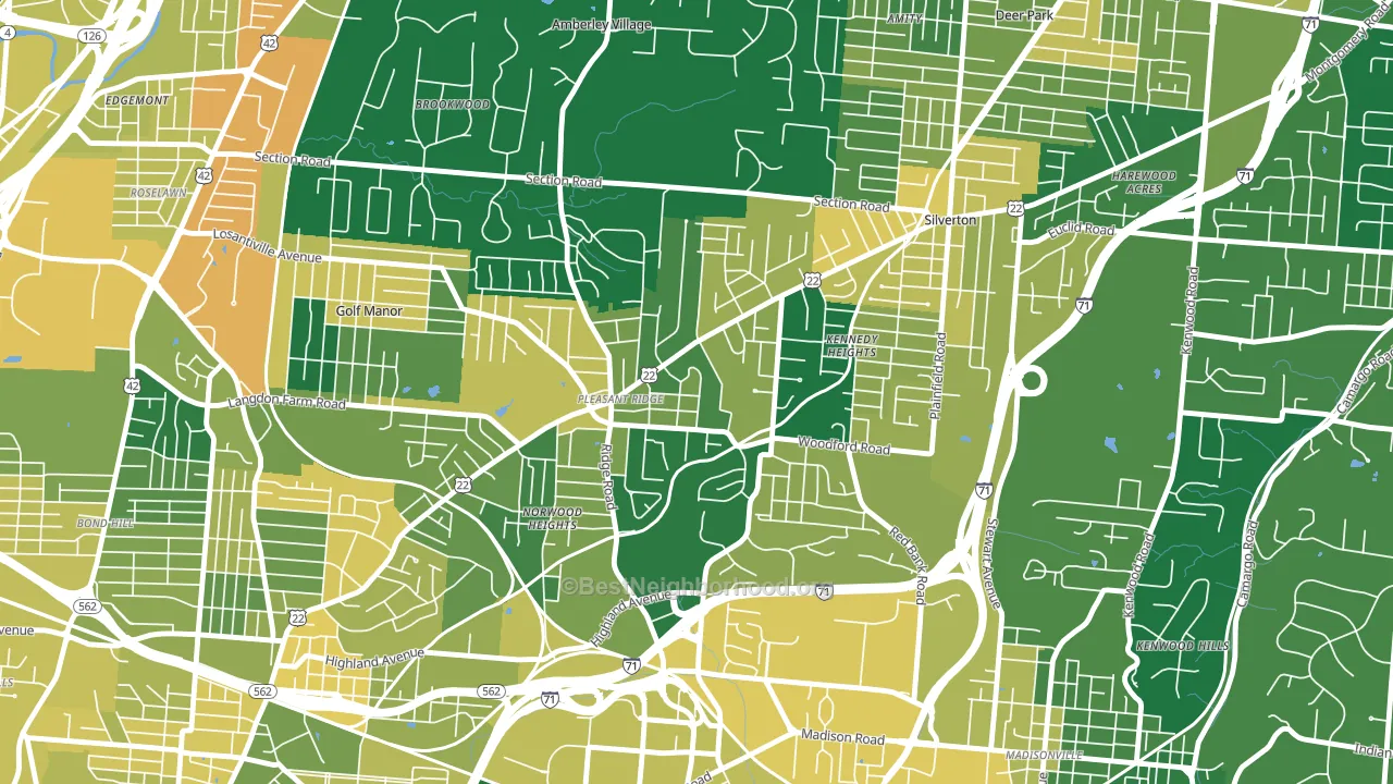 45213, OH block-group voter-turnout map