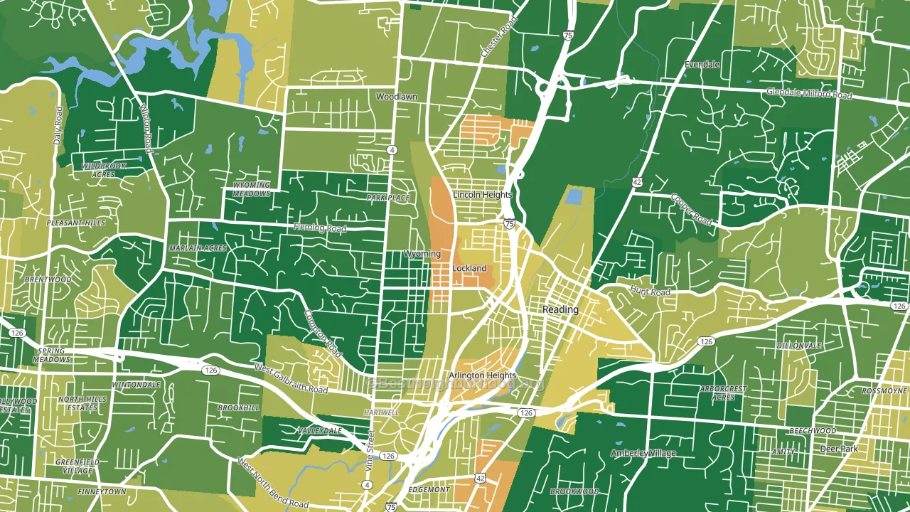 45215, OH block-group voter-turnout map