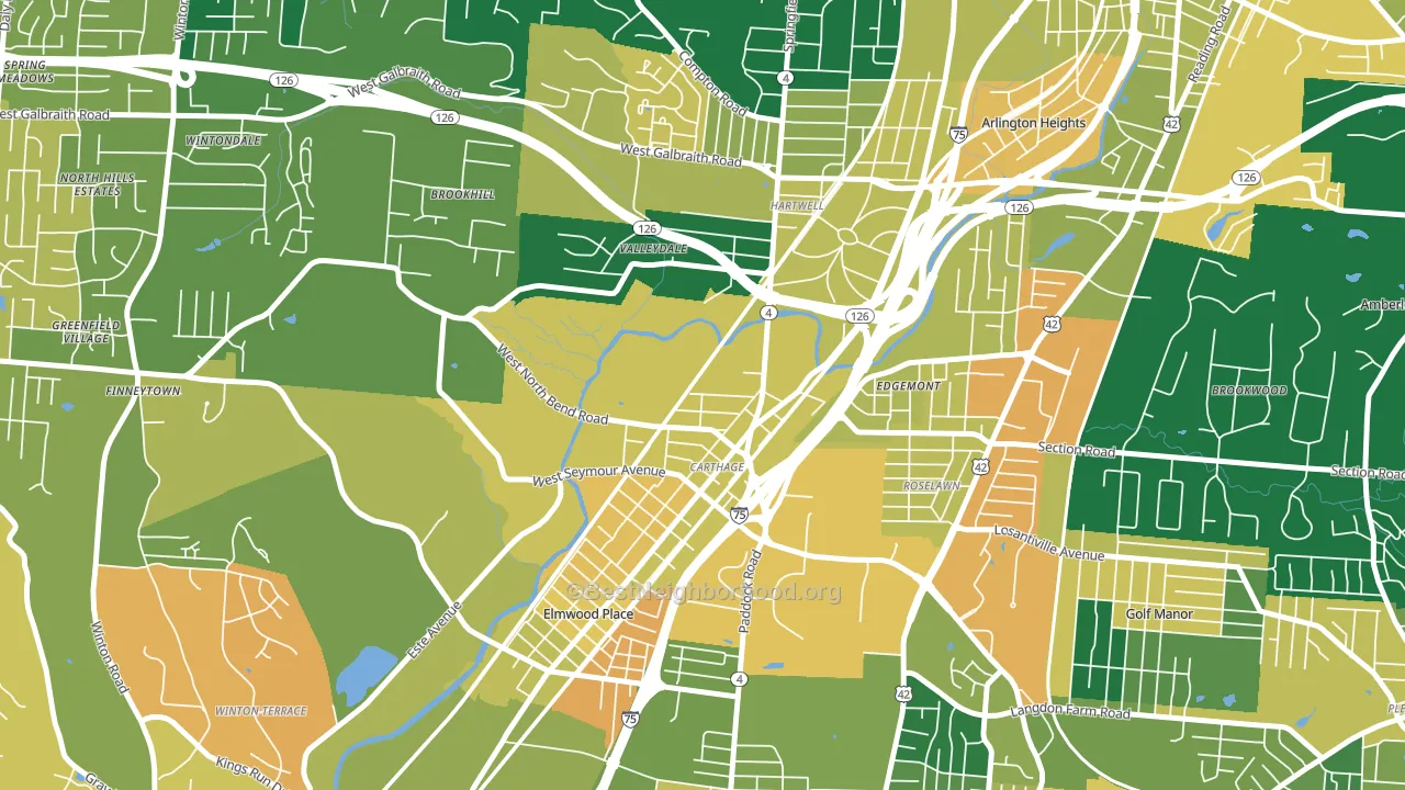 45216, OH block-group voter-turnout map