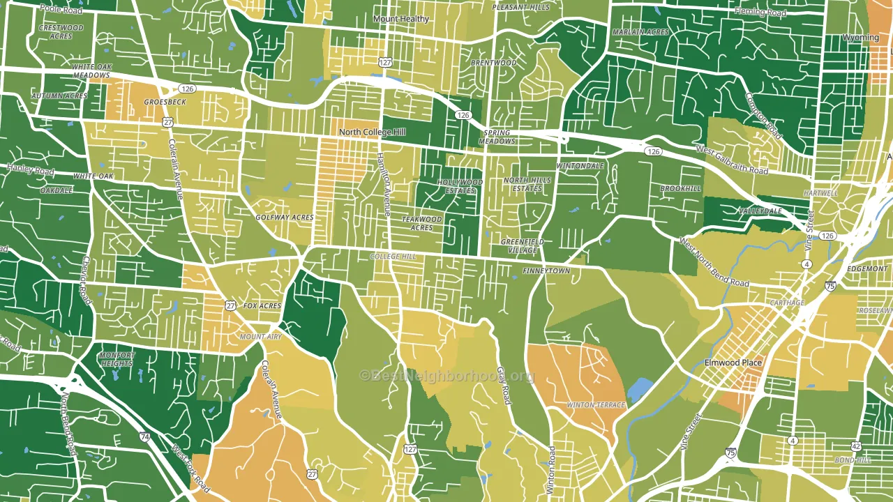 45224, OH block-group voter-turnout map
