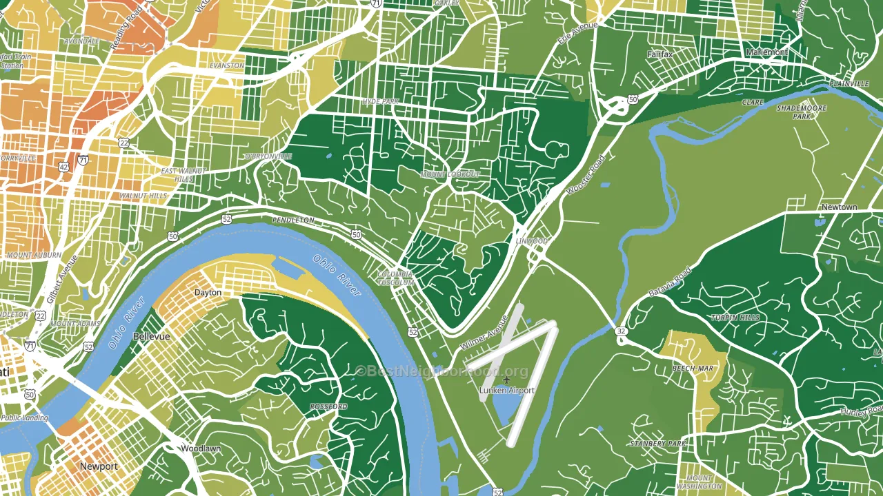 45226, OH block-group voter-turnout map