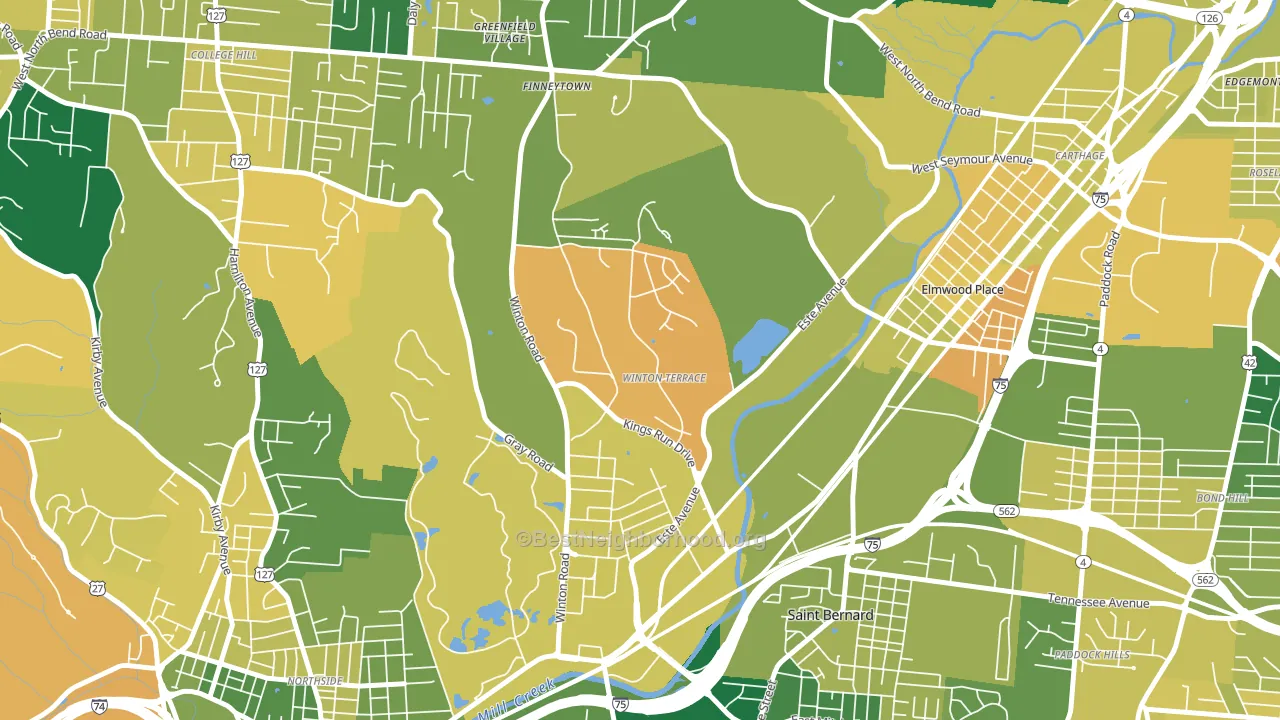 45232, OH block-group voter-turnout map