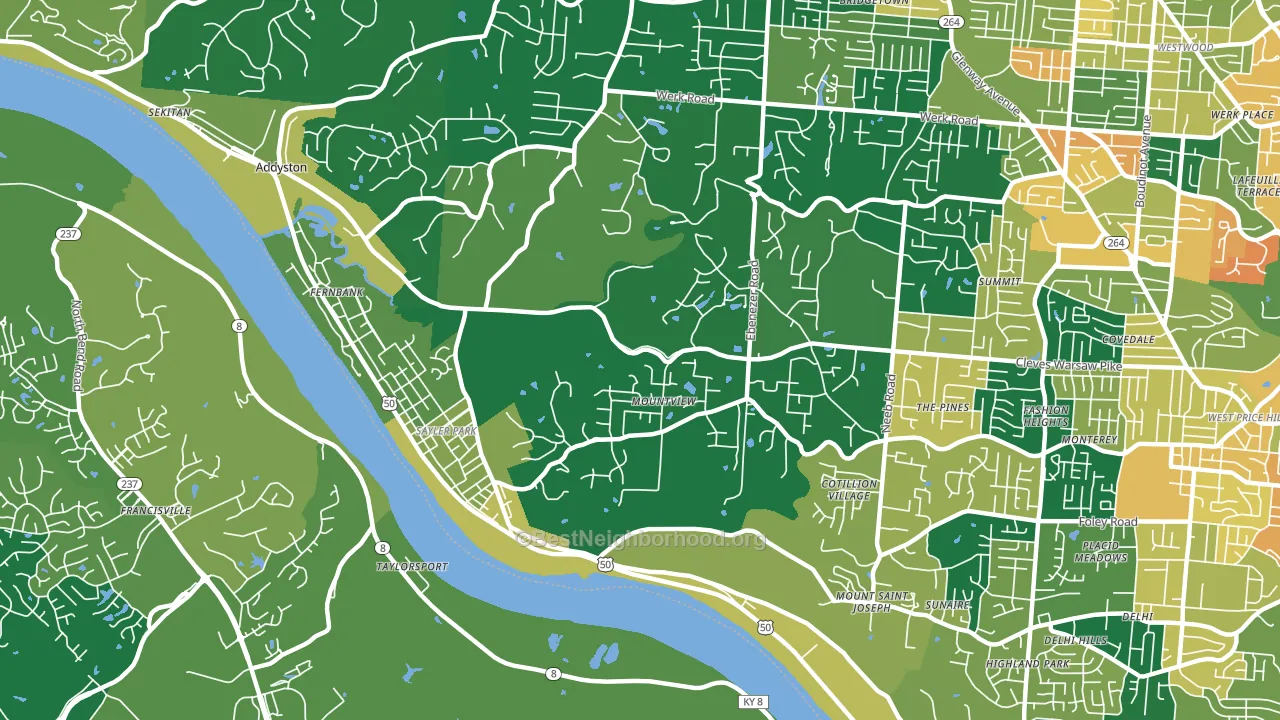 45233, OH block-group voter-turnout map