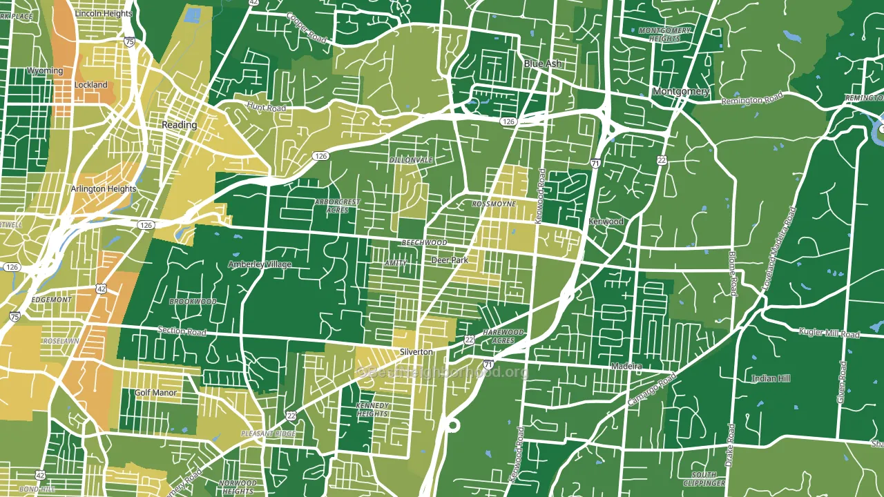 45236, OH block-group voter-turnout map