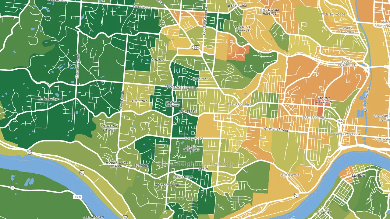 45238, OH block-group voter-turnout map