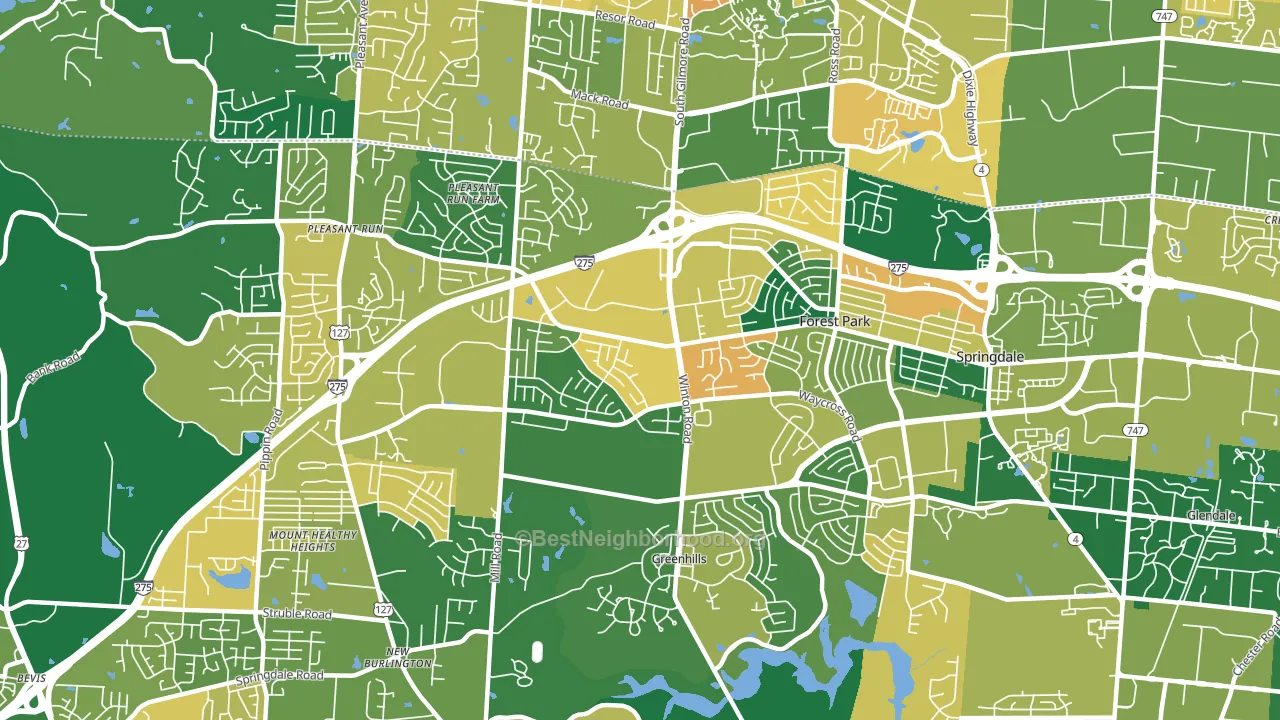 45240, OH block-group voter-turnout map