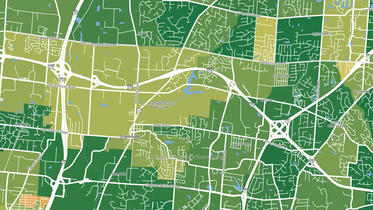 45241, OH block-group voter-turnout map