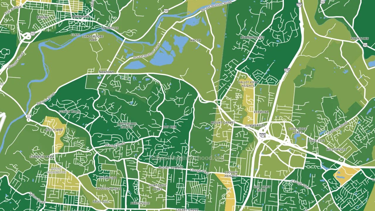 45244, OH block-group voter-turnout map