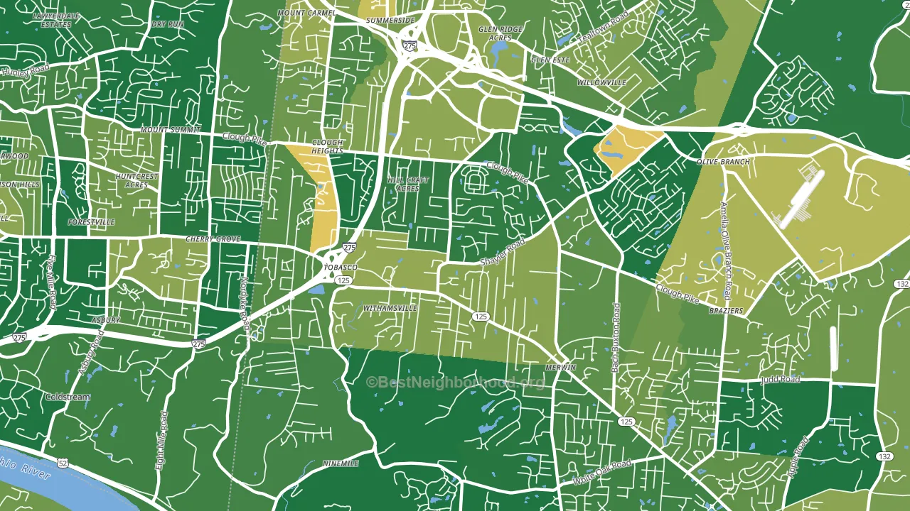 45245, OH block-group voter-turnout map