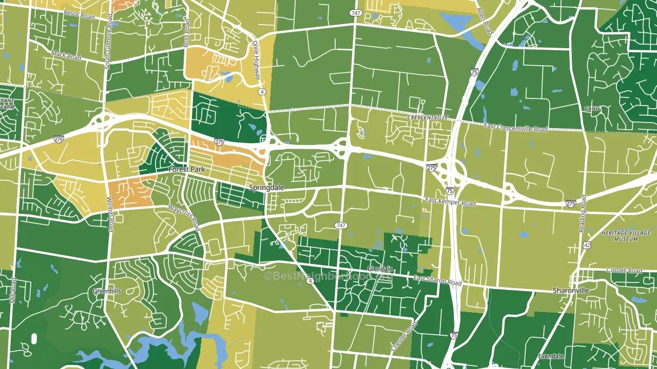 45246, OH block-group voter-turnout map