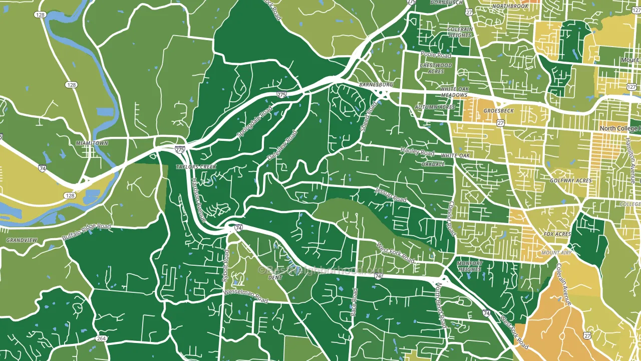 45247, OH block-group voter-turnout map
