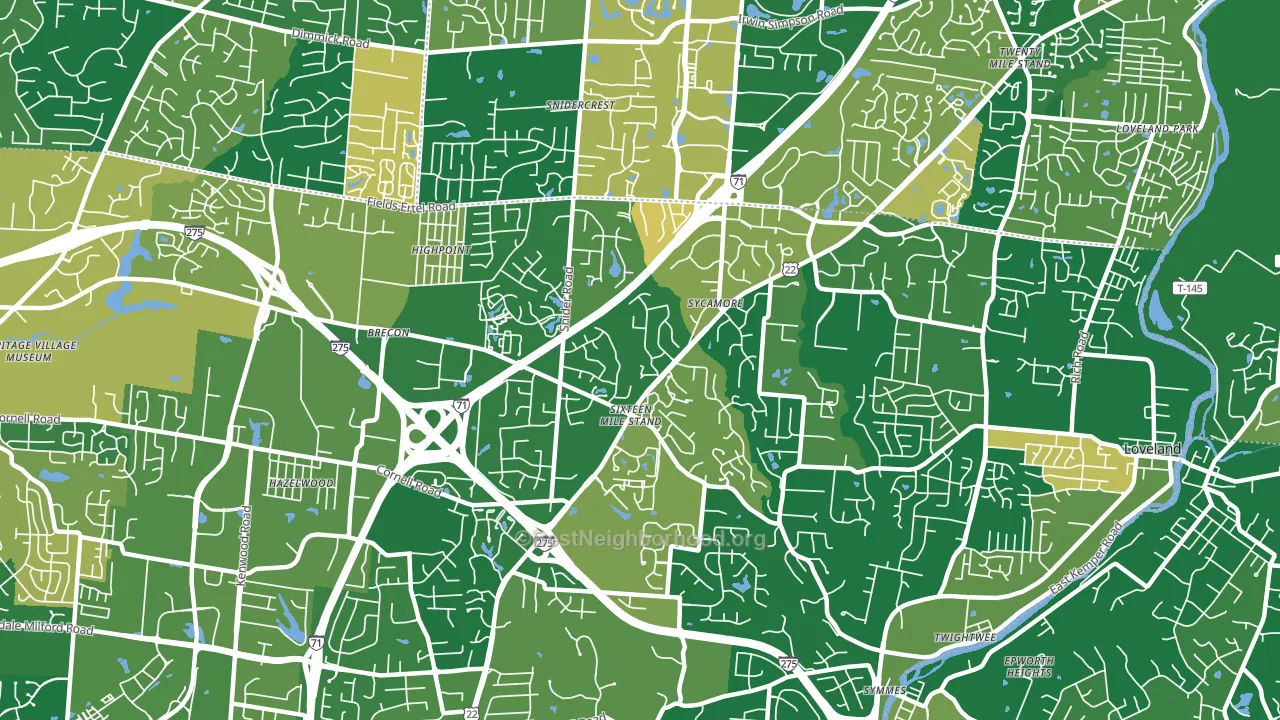 45249, OH block-group voter-turnout map