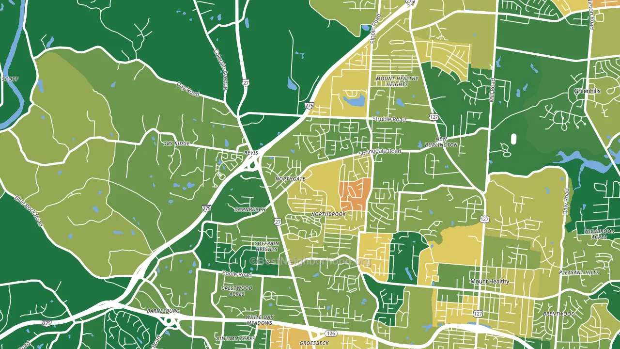 45251, OH block-group voter-turnout map