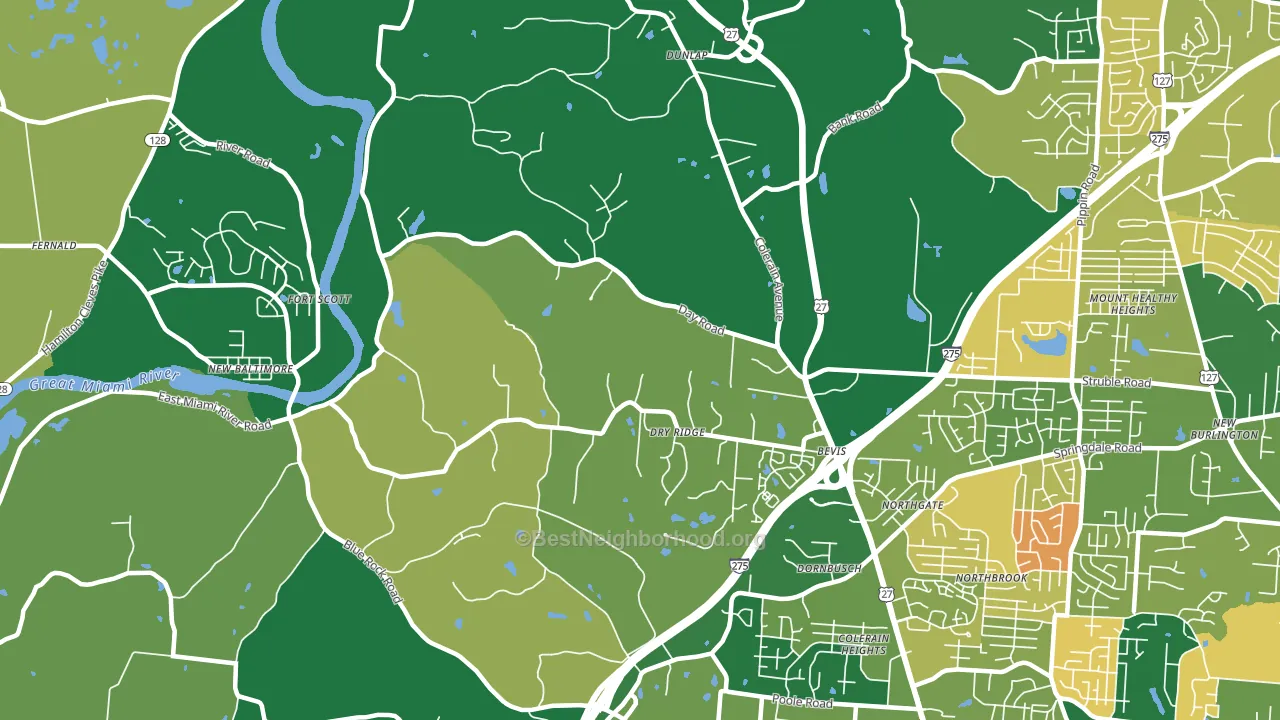 45252, OH block-group voter-turnout map