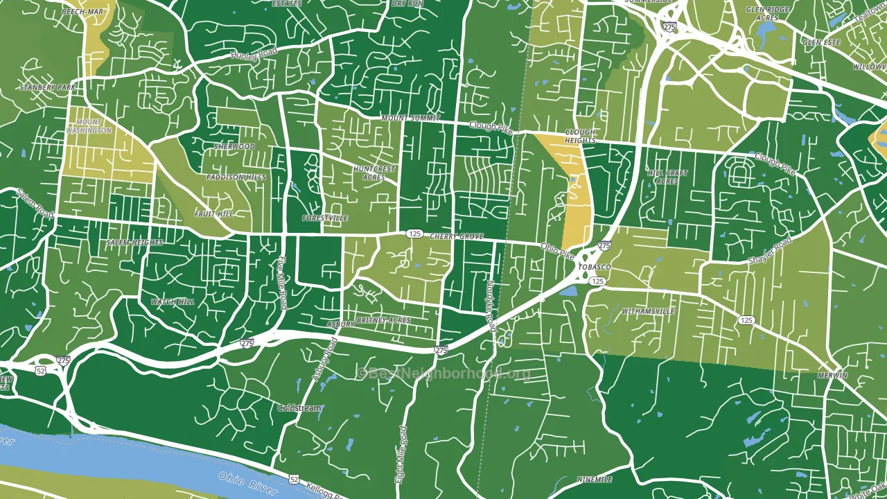 45255, OH block-group voter-turnout map