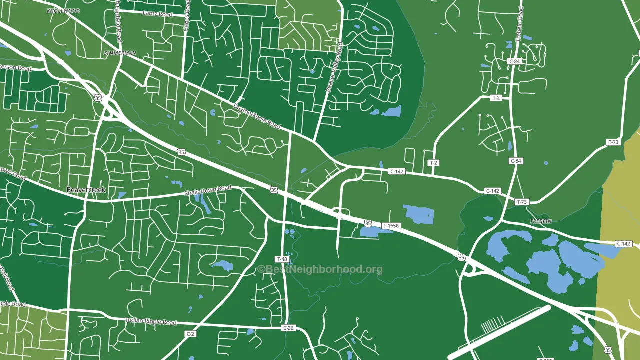 45301, OH block-group voter-turnout map