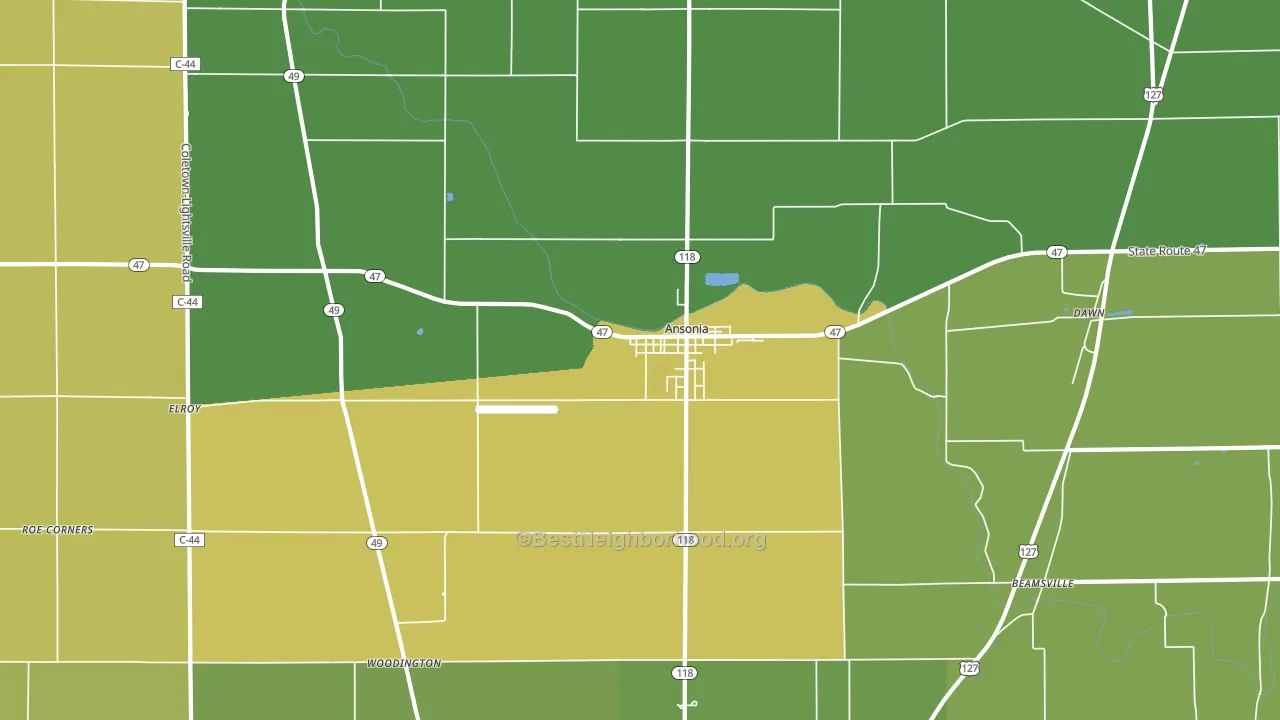 45303, OH block-group voter-turnout map