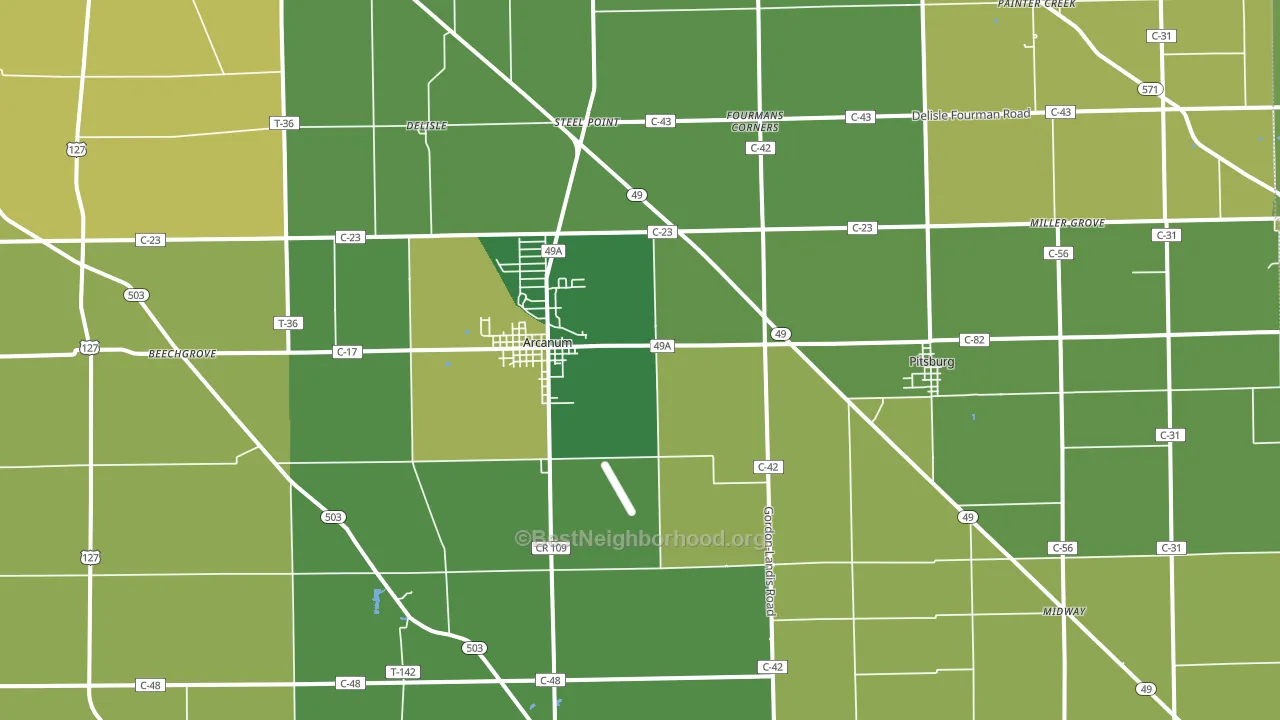 45304, OH block-group voter-turnout map