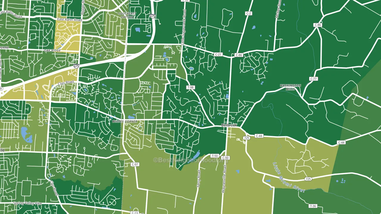 45305, OH block-group voter-turnout map
