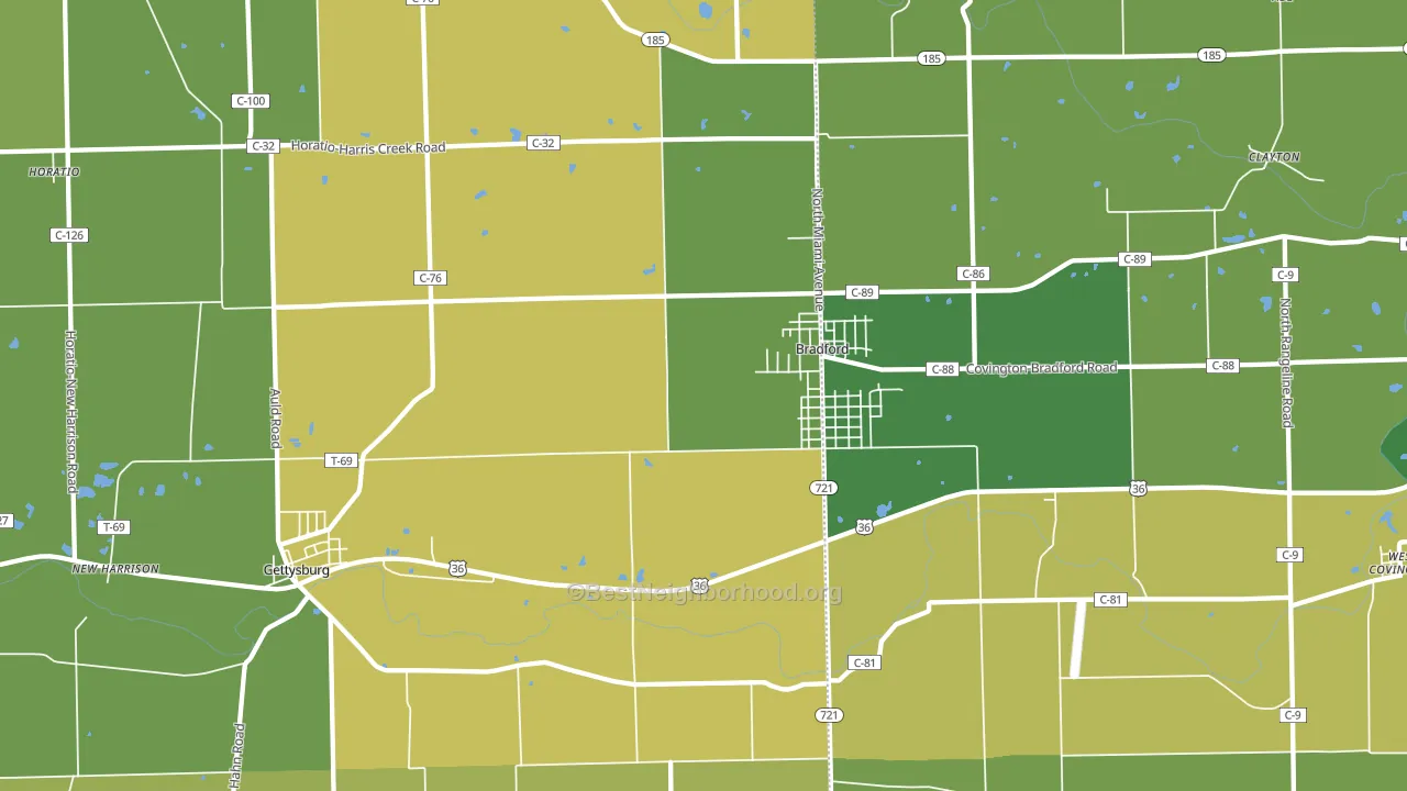 45308, OH block-group voter-turnout map