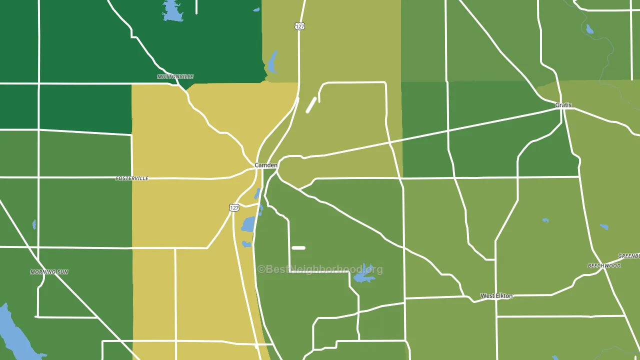 45311, OH block-group voter-turnout map