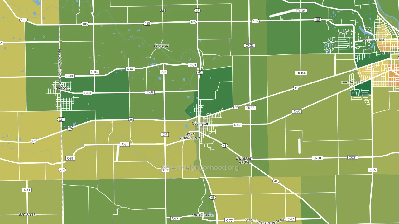 45318, OH block-group voter-turnout map