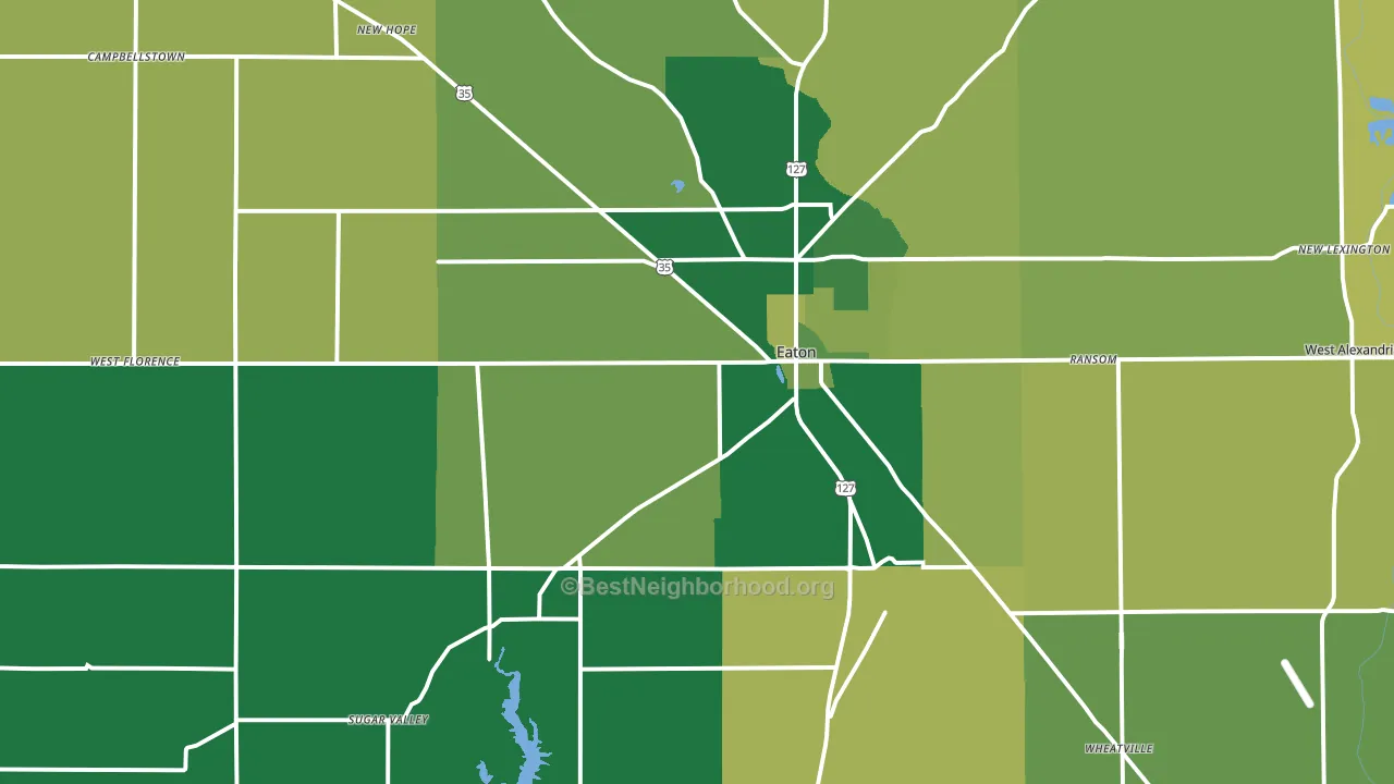 45320, OH block-group voter-turnout map
