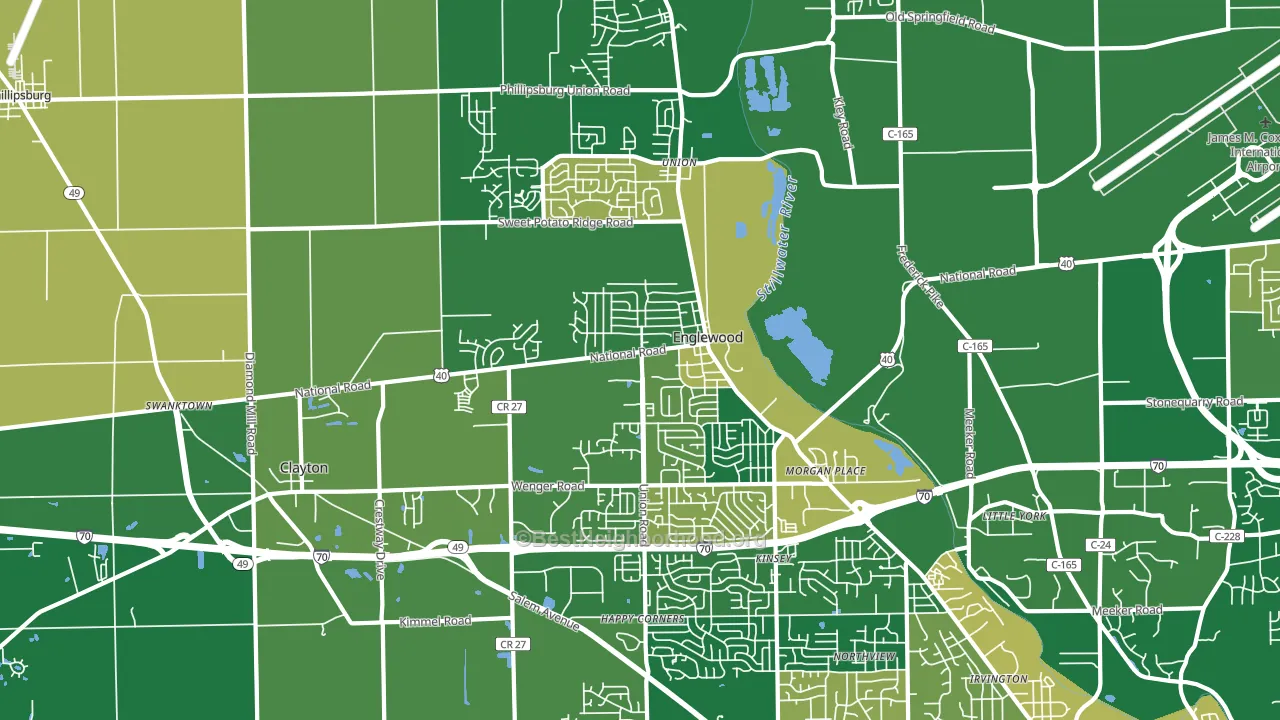 45322, OH block-group voter-turnout map
