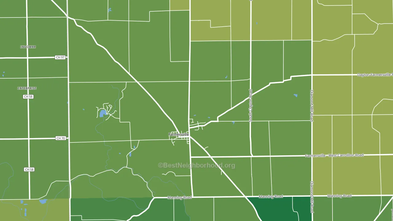 45325, OH block-group voter-turnout map