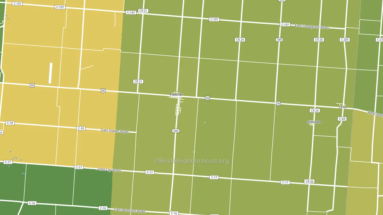 45326, OH block-group voter-turnout map
