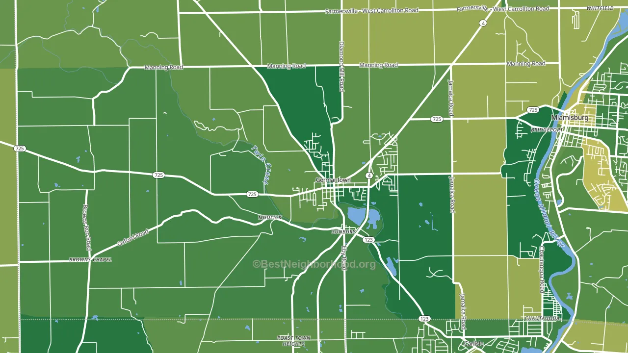45327, OH block-group voter-turnout map