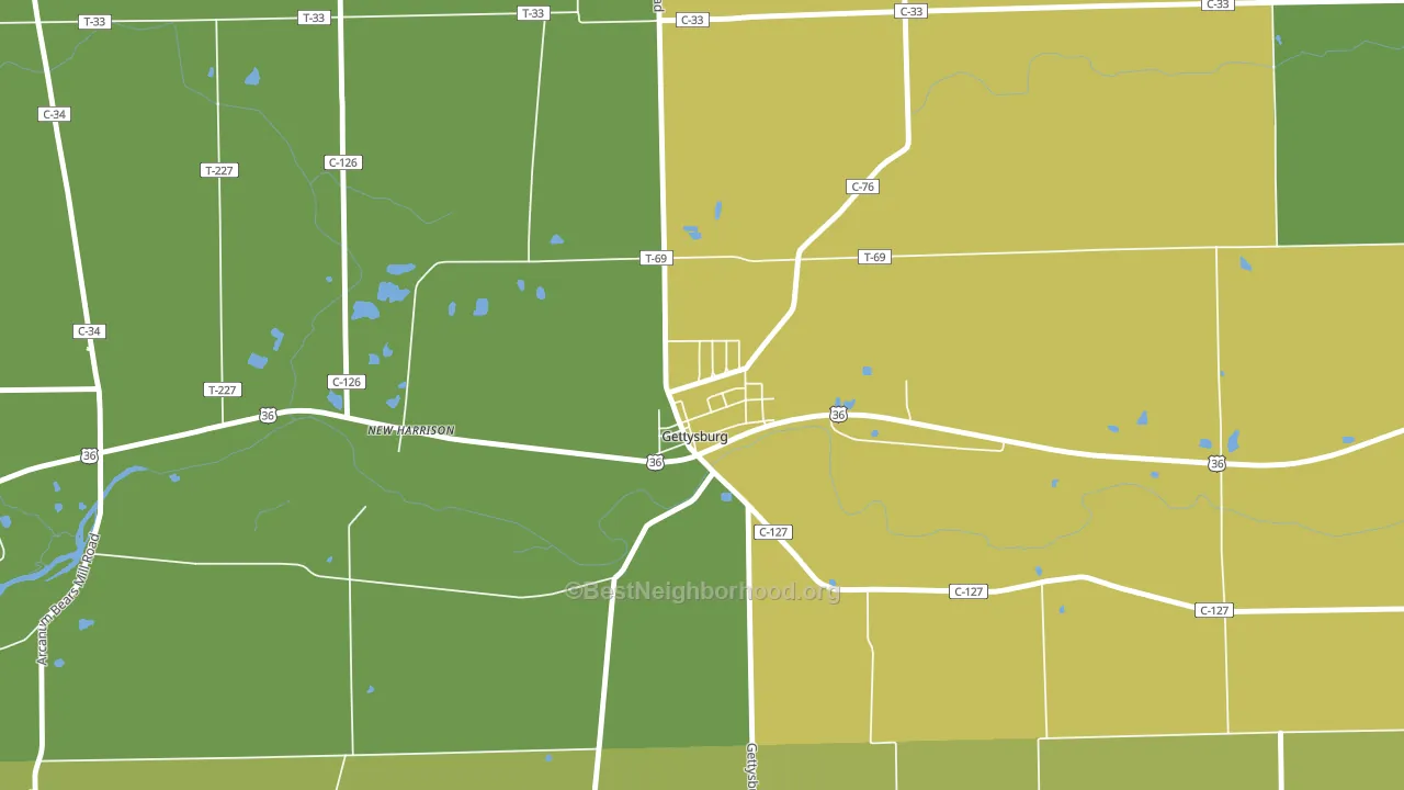 45328, OH block-group voter-turnout map