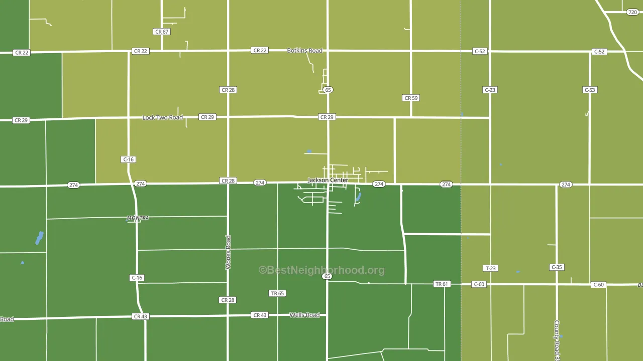 45334, OH block-group voter-turnout map