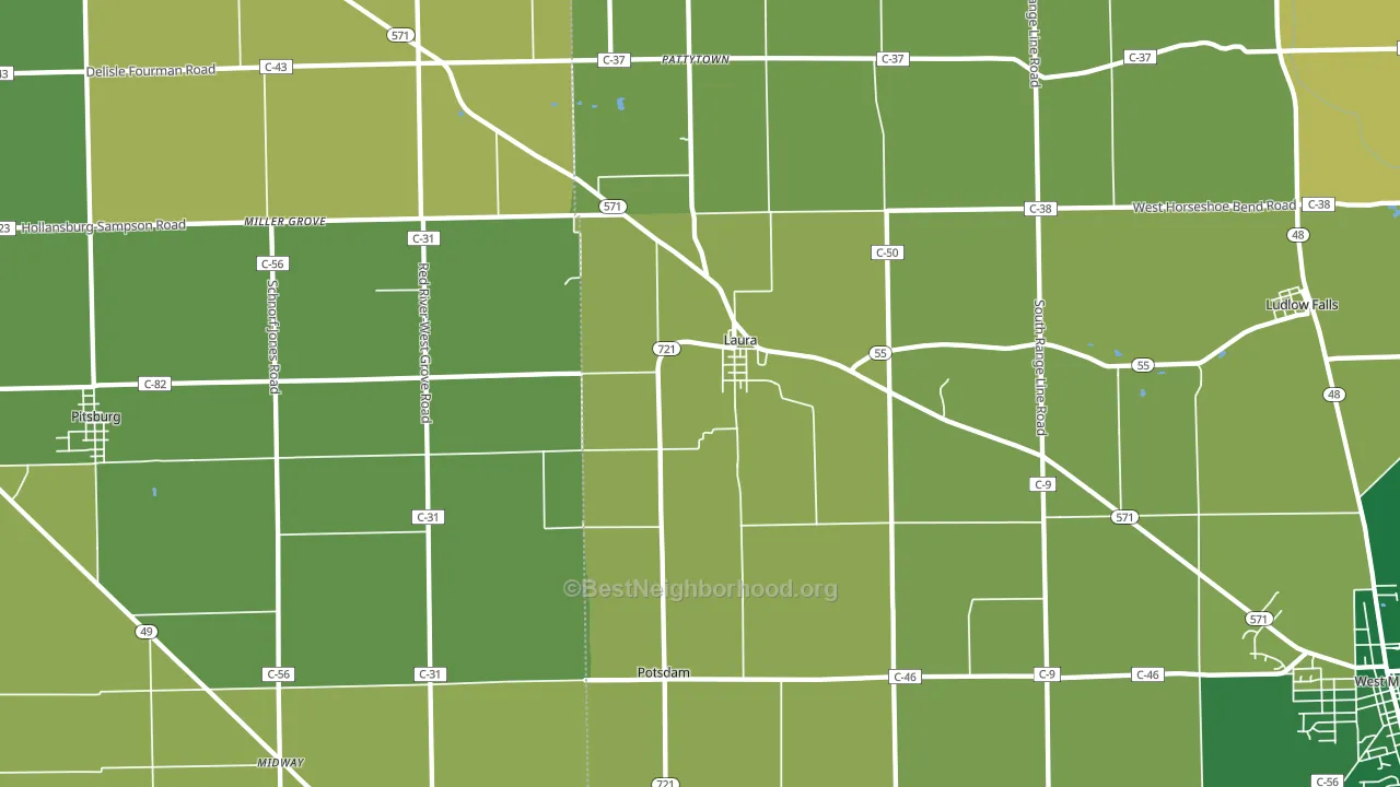 45337, OH block-group voter-turnout map
